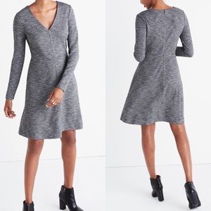 Madewell V-Neck Long-Sleeve Gray Dress